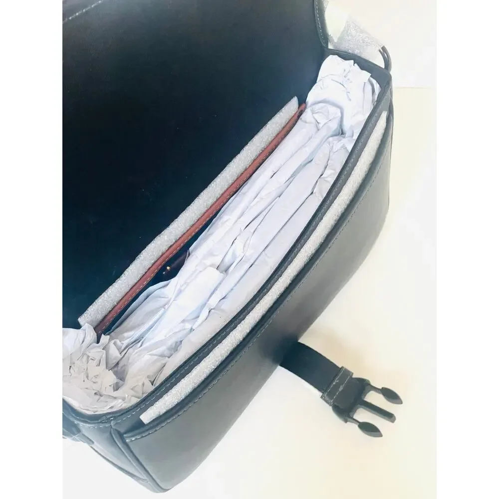 Coach League Messenger Bag CU042 Black Leather Crossbody Commuter